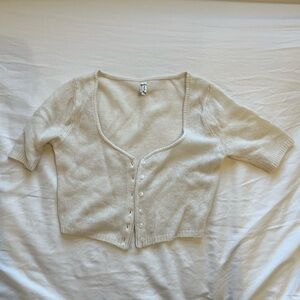 Free People cream cashmere cropped cardigan